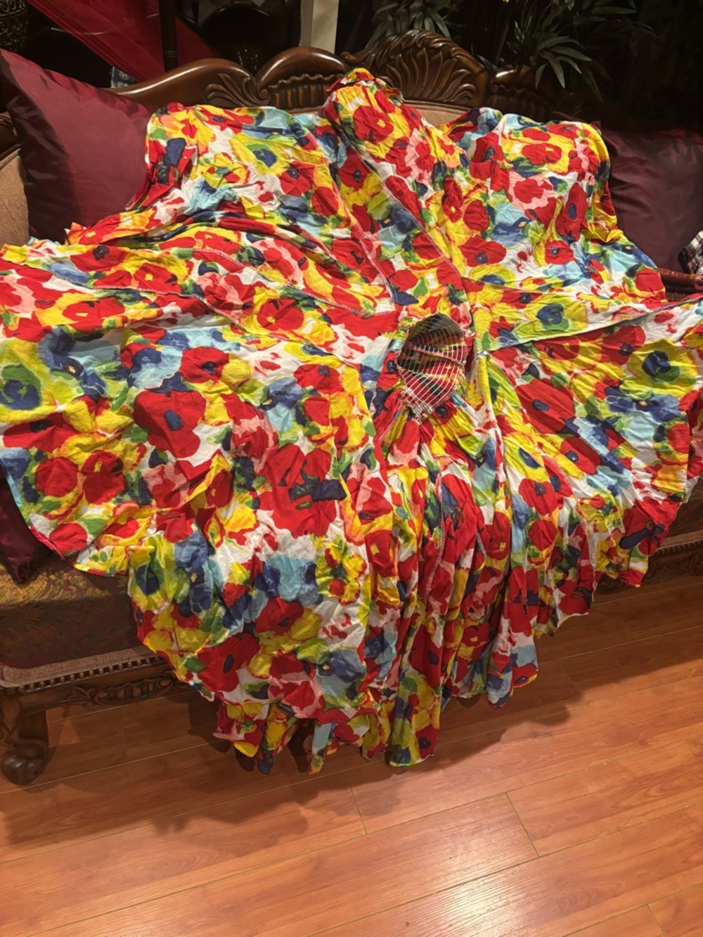 Grace Elements Colorful Floral Smocked Waist Dress | Size medium - Picture 7 of 15